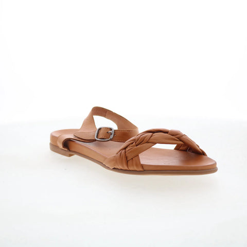 Miz Mooz Tommi Womens Brown Leather Hook & Loop Strap Sandals Shoes