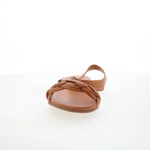 Miz Mooz Tommi Womens Brown Leather Hook & Loop Strap Sandals Shoes