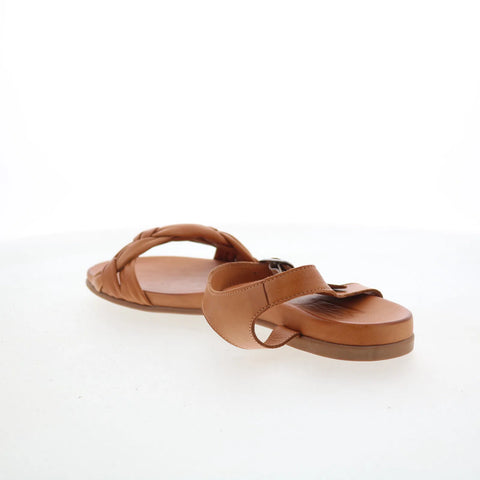 Miz Mooz Tommi Womens Brown Leather Hook & Loop Strap Sandals Shoes