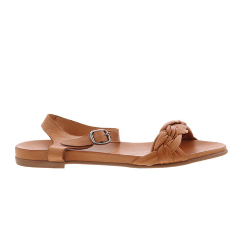 Miz Mooz Tommi Womens Brown Leather Hook & Loop Strap Sandals Shoes