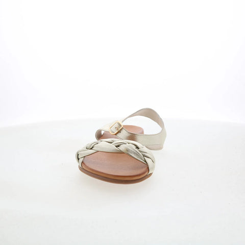 Miz Mooz Tommi Womens Gold Leather Hook & Loop Strap Sandals Shoes