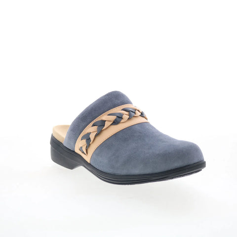 Spenco Topanga Clog SP1097IRN Womens Gray Suede Slip On Clog Flats Shoes