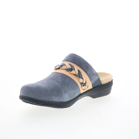Spenco Topanga Clog SP1097IRN Womens Gray Suede Slip On Clog Flats Shoes