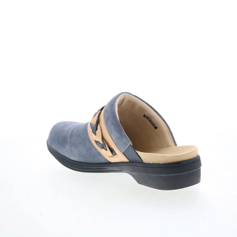 Spenco Topanga Clog SP1097IRN Womens Gray Suede Slip On Clog Flats Shoes