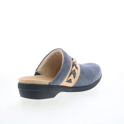 Spenco Topanga Clog SP1097IRN Womens Gray Suede Slip On Clog Flats Shoes
