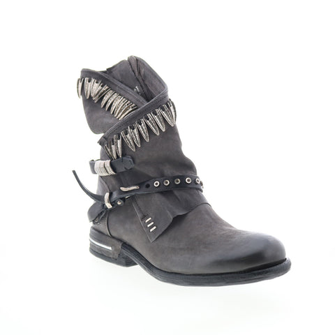 A.S. 98 Tosh 516332-101-0001 Womens Gray Leather Zipper Casual Dress Boots