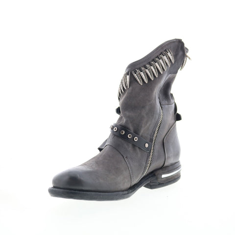 A.S. 98 Tosh 516332-101-0001 Womens Gray Leather Zipper Casual Dress Boots