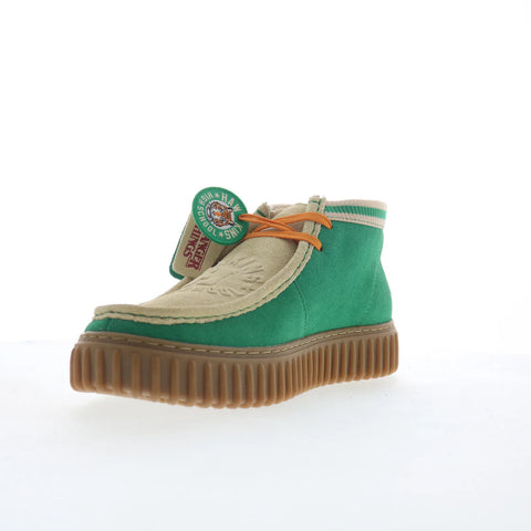 Clarks Torhill HI Stranger Things 26181026 Mens Green Suede Chukkas Boots