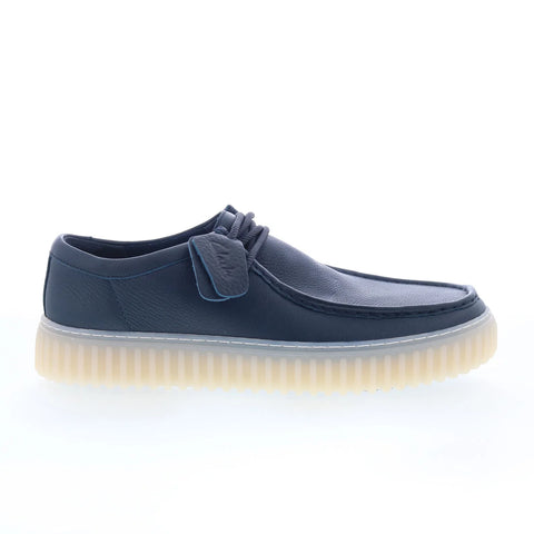 Clarks Torhill Lo 26176216 Mens Blue Leather Oxfords & Lace Ups Casual Shoes