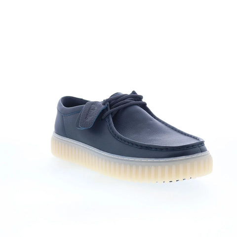 Clarks Torhill Lo 26176216 Mens Blue Leather Oxfords & Lace Ups Casual Shoes