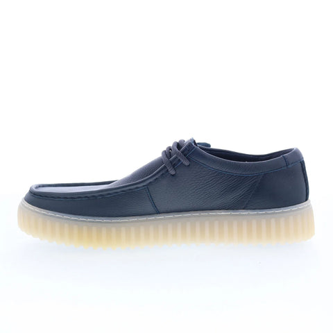 Clarks Torhill Lo 26176216 Mens Blue Leather Oxfords & Lace Ups Casual Shoes