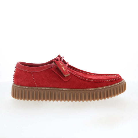Clarks Torhill LO 26180908 Mens Red Suede Oxfords & Lace Ups Casual Shoes