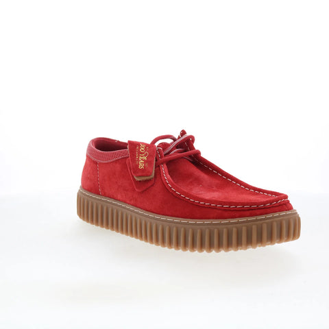 Clarks Torhill LO 26180908 Mens Red Suede Oxfords & Lace Ups Casual Shoes