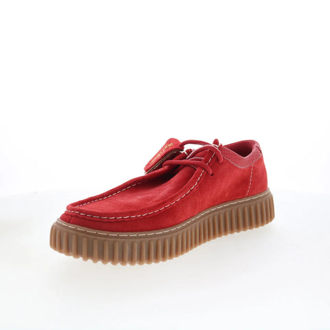 Clarks Torhill LO 26180908 Mens Red Suede Oxfords & Lace Ups Casual Shoes