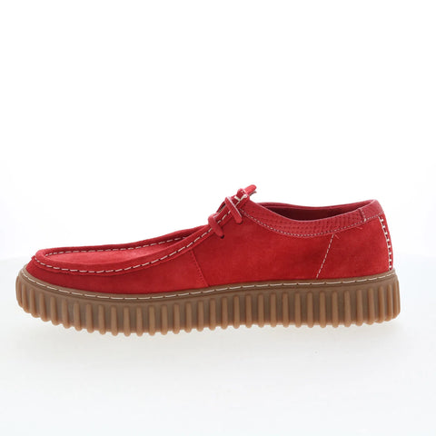 Clarks Torhill LO 26180908 Mens Red Suede Oxfords & Lace Ups Casual Shoes