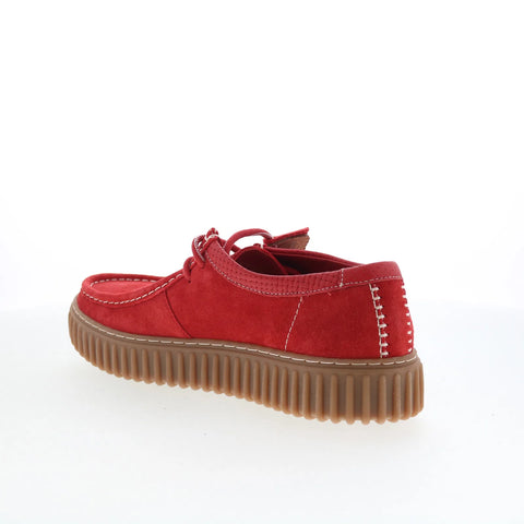 Clarks Torhill LO 26180908 Mens Red Suede Oxfords & Lace Ups Casual Shoes