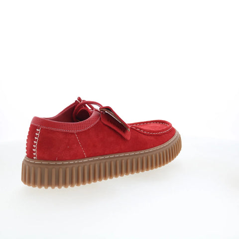 Clarks Torhill LO 26180908 Mens Red Suede Oxfords & Lace Ups Casual Shoes