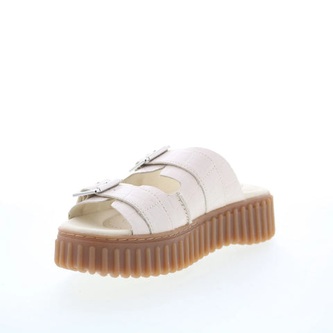Clarks Torhill Slide 26176430 Womens White Leather Slides Sandals Shoes