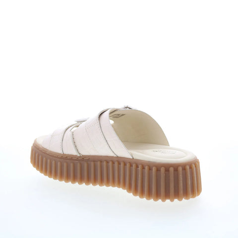 Clarks Torhill Slide 26176430 Womens White Leather Slides Sandals Shoes