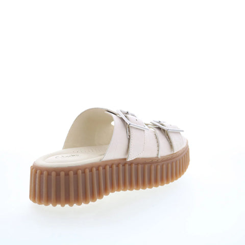 Clarks Torhill Slide 26176430 Womens White Leather Slides Sandals Shoes
