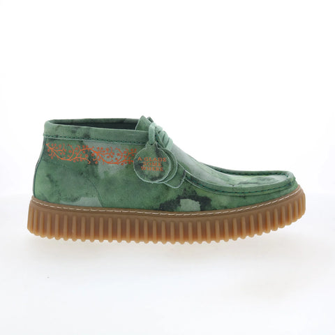 Clarks Torhill Tor 26180457 Mens Green Suede Lace Up Chukkas Boots