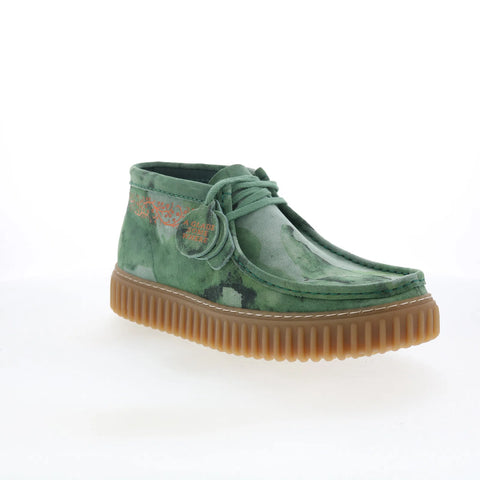 Clarks Torhill Tor 26180457 Mens Green Suede Lace Up Chukkas Boots