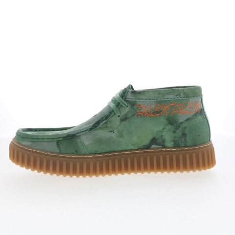 Clarks Torhill Tor 26180457 Mens Green Suede Lace Up Chukkas Boots