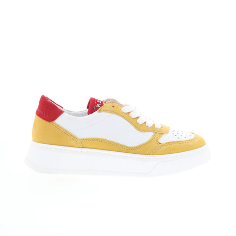 Miz Mooz Torie Womens White Leather Lace Up Lifestyle Sneakers Shoes