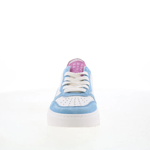 Miz Mooz Torie Womens Blue Leather Lace Up Lifestyle Sneakers Shoes