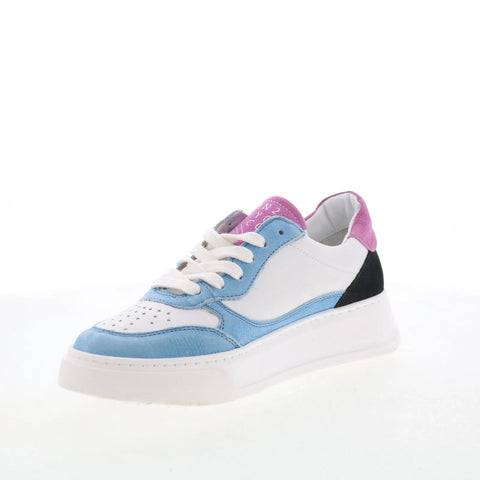 Miz Mooz Torie Womens Blue Leather Lace Up Lifestyle Sneakers Shoes