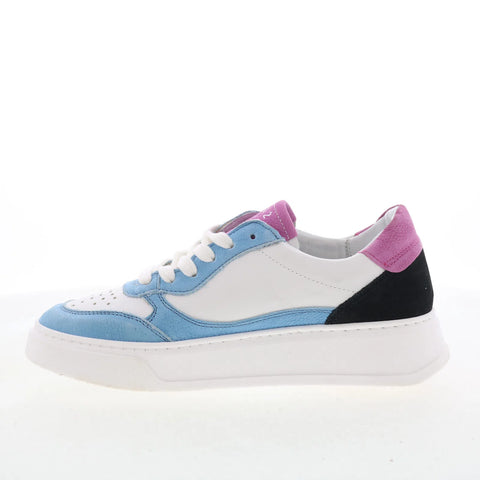 Miz Mooz Torie Womens Blue Leather Lace Up Lifestyle Sneakers Shoes
