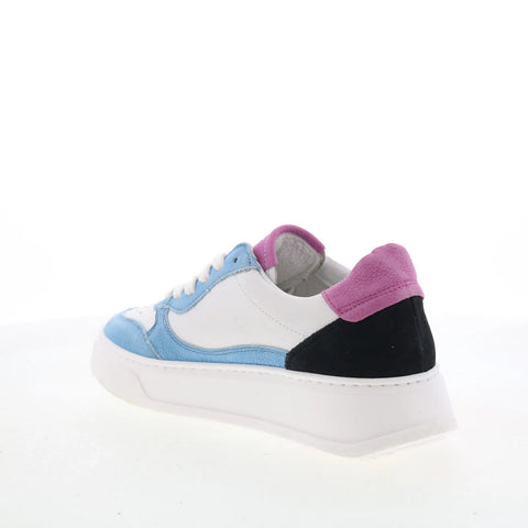 Miz Mooz Torie Womens Blue Leather Lace Up Lifestyle Sneakers Shoes