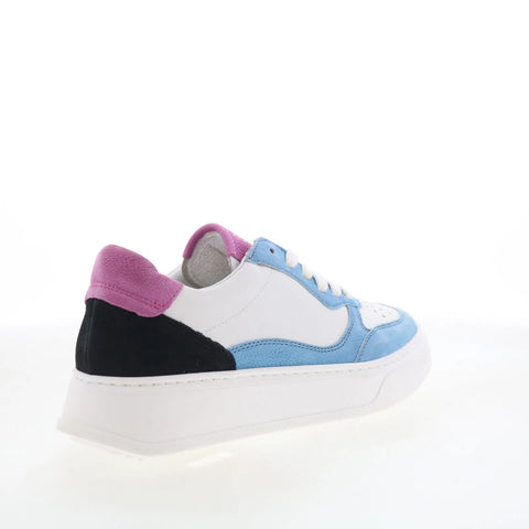 Miz Mooz Torie Womens Blue Leather Lace Up Lifestyle Sneakers Shoes