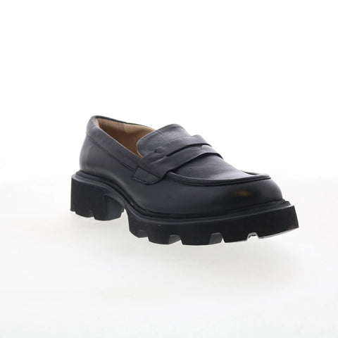 Miz Mooz Torin Womens Black Leather Slip On Loafer Flats Shoes