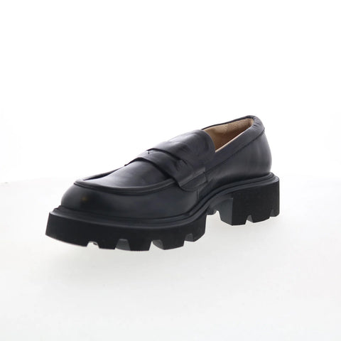 Miz Mooz Torin Womens Black Leather Slip On Loafer Flats Shoes