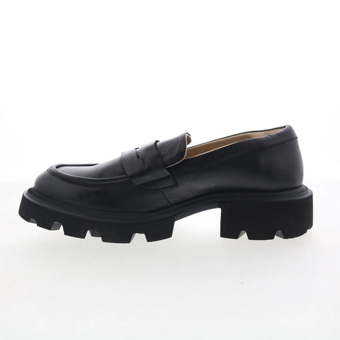 Miz Mooz Torin Womens Black Leather Slip On Loafer Flats Shoes
