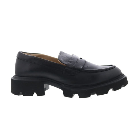 Miz Mooz Torin Womens Black Leather Slip On Loafer Flats Shoes