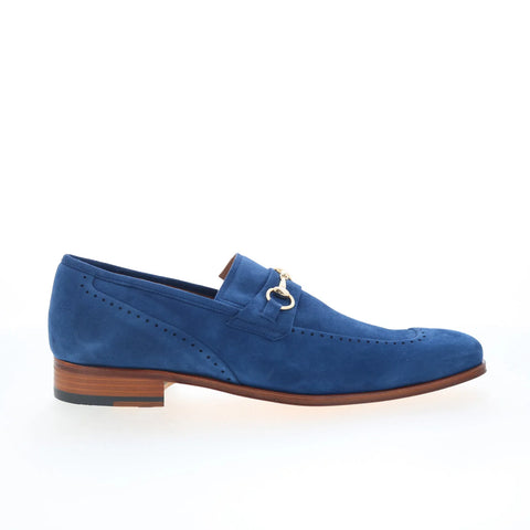 Mezlan Torino 20823 Mens Blue Suede Loafers & Slip Ons Casual Shoes