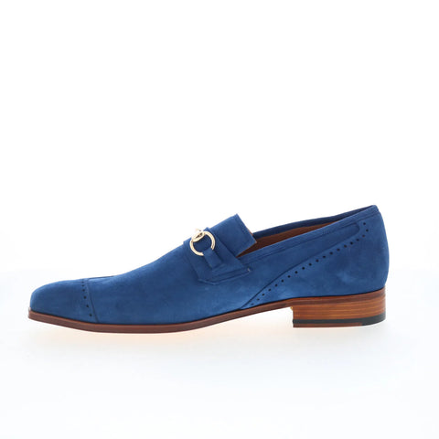 Mezlan Torino 20823 Mens Blue Suede Loafers & Slip Ons Casual Shoes
