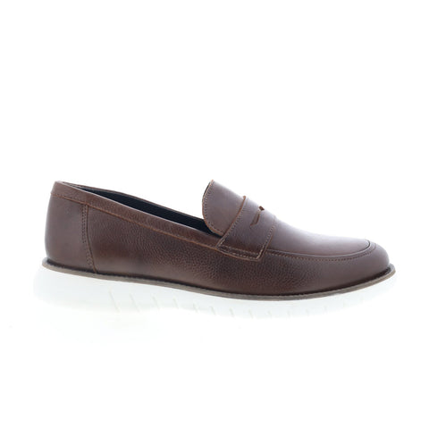 Studio Belvedere Torre Mens Brown Leather Loafers & Slip Ons Penny Shoes