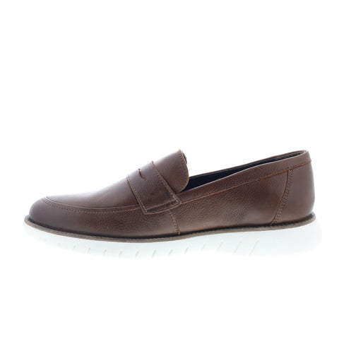 Studio Belvedere Torre Mens Brown Leather Loafers & Slip Ons Penny Shoes