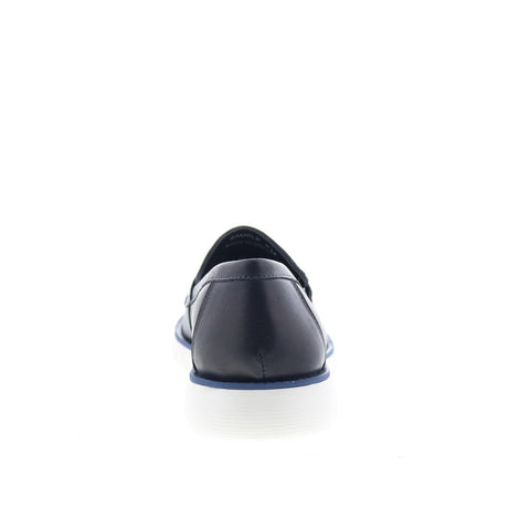 Studio Belvedere Torre Mens Blue Leather Loafers & Slip Ons Penny Shoes