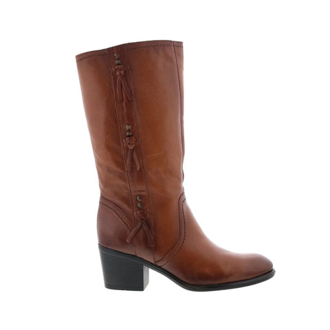 Miz Mooz Torrence Womens Brown Leather Zipper Mid Calf Boots