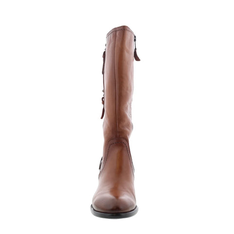 Miz Mooz Torrence Womens Brown Leather Zipper Mid Calf Boots