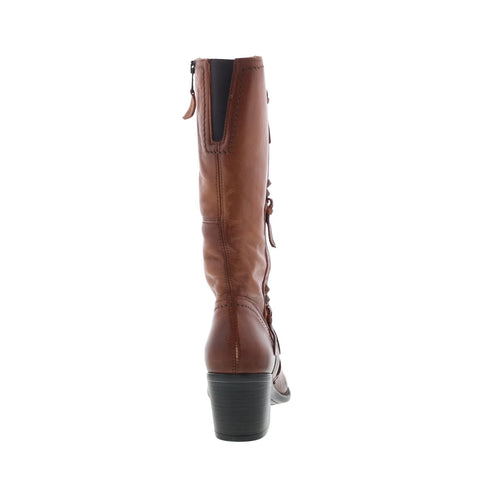 Miz Mooz Torrence Womens Brown Leather Zipper Mid Calf Boots