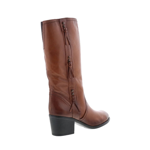 Miz Mooz Torrence Womens Brown Leather Zipper Mid Calf Boots