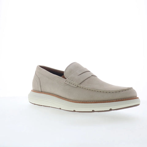 Rockport Total Motion Cadwyn Mens Beige Suede Loafers & Slip Ons Penny Shoes