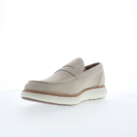 Rockport Total Motion Cadwyn Mens Beige Suede Loafers & Slip Ons Penny Shoes
