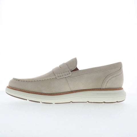 Rockport Total Motion Cadwyn Mens Beige Suede Loafers & Slip Ons Penny Shoes