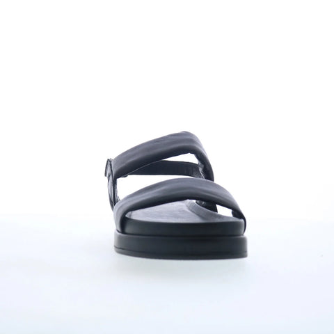 Miz Mooz Toto Womens Black Leather Strap Strap Sandals Shoes